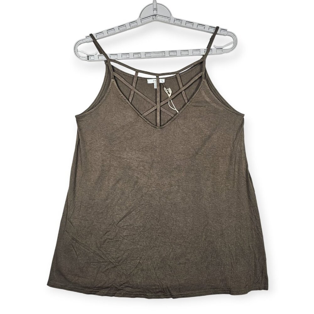 Jodifl Strappy Crisscross Front Tank Top S Green Lightweight Sleeveless